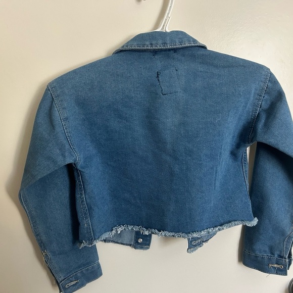 Bebe Girls 7-8 crop denim coat new condition- did not fit - Picture 8 of 11